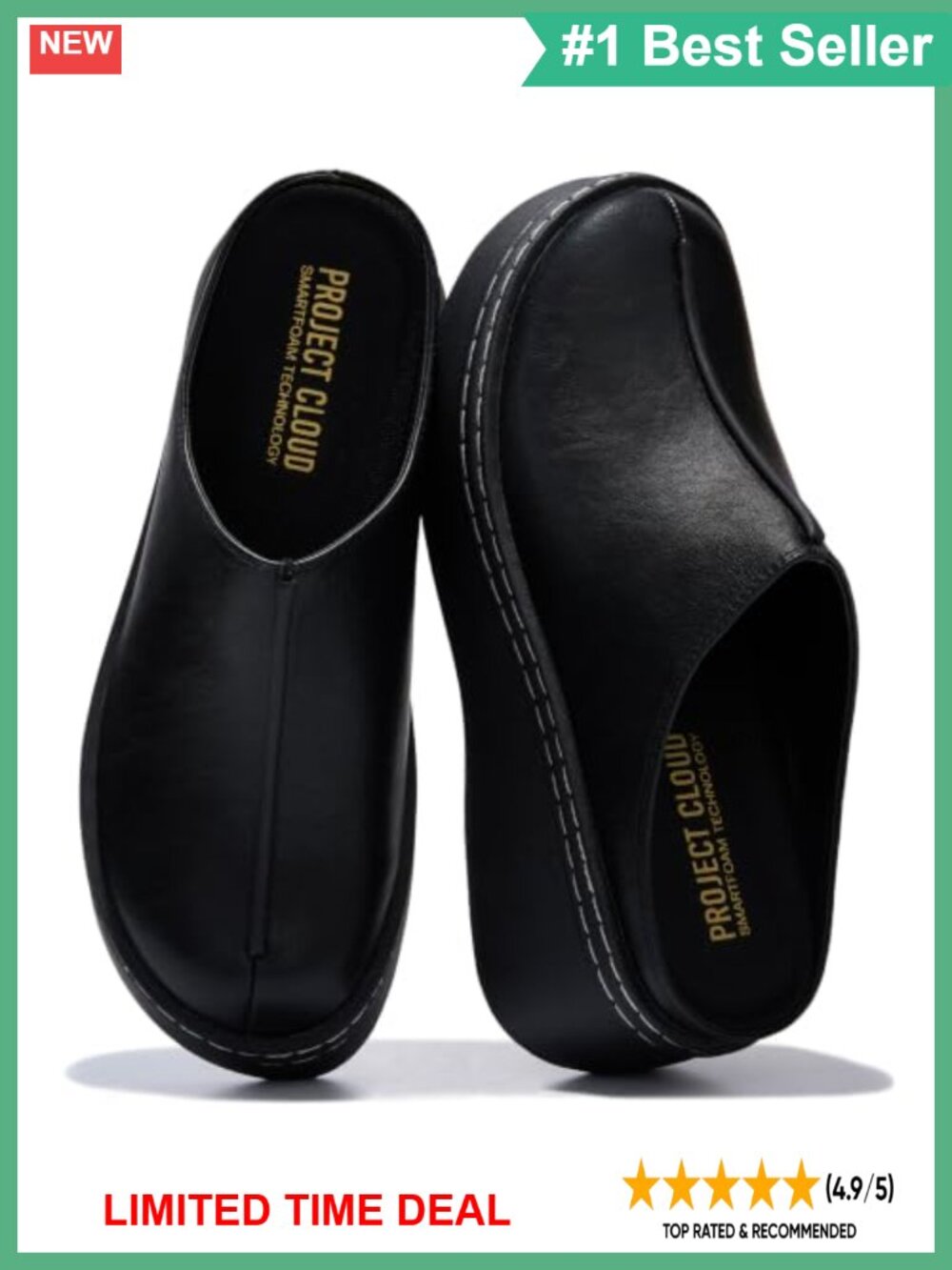 Genuine Suede Platform Clogs for Women with SmartFoam Insole